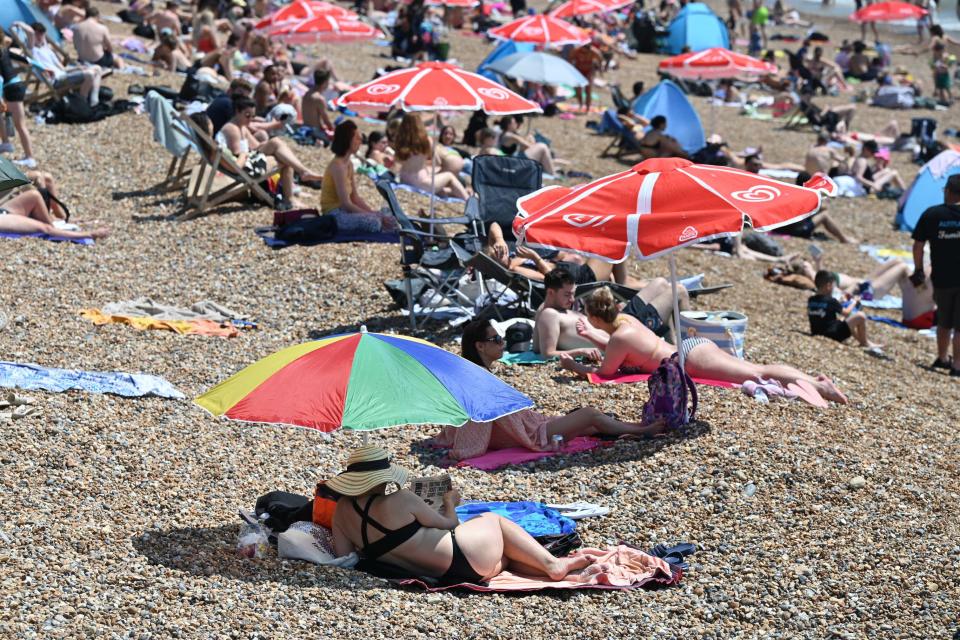 Sun-seekers enjoyed the blistering heat by on the coast