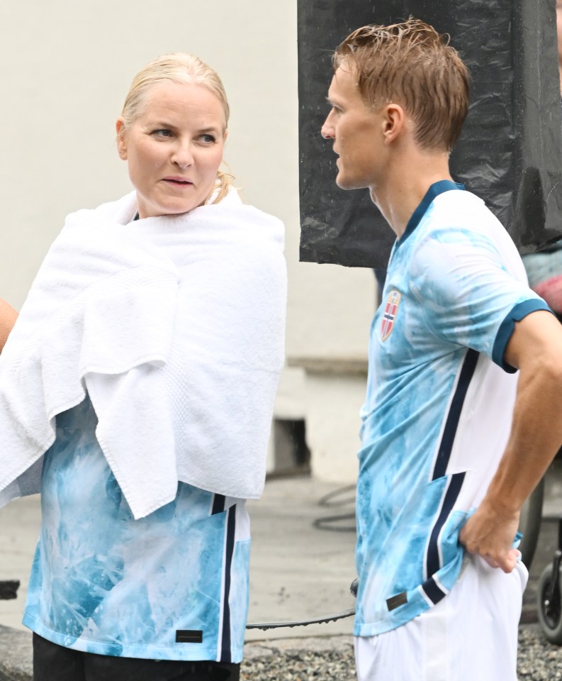 Martin Odegaard was seen chatting to Crown Princess Mette-Merit