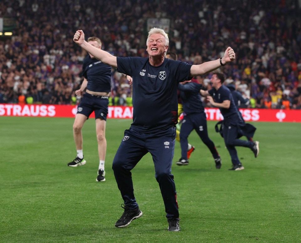 The 60-year-old jigged along to West Ham fans' X-rated chant