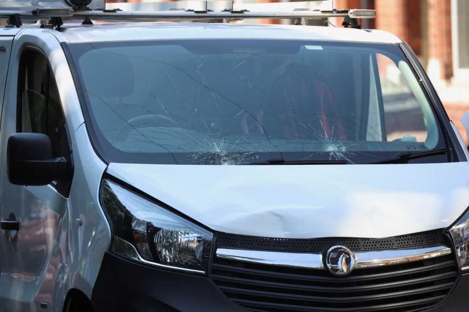 An eyewitness claimed they heard gunshots in Nottingham this morning before a van was seen with cracks in its windscreen