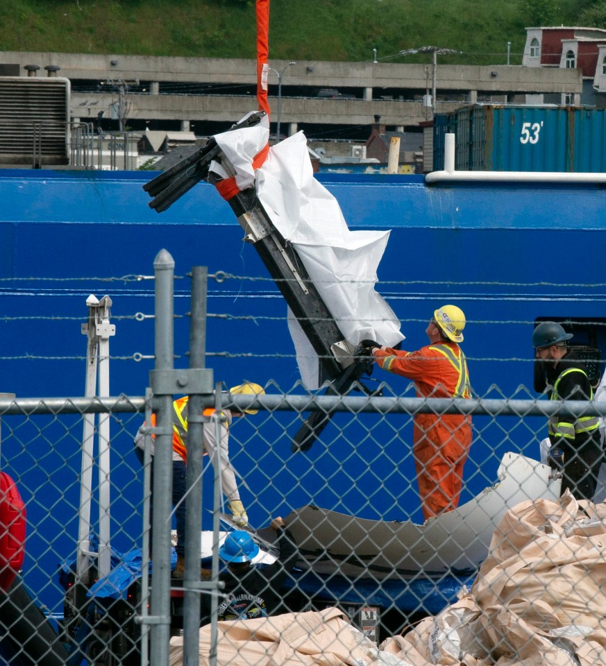 Casings of the submersible's piping were seen yesterday