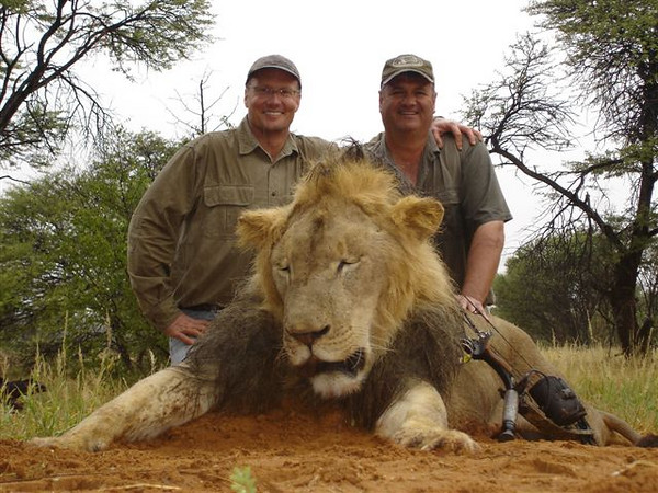 Big game hunter Walt Palmer, pictured with Pierre Vorster, shot and killed Cecil the lion in Zimbabwe