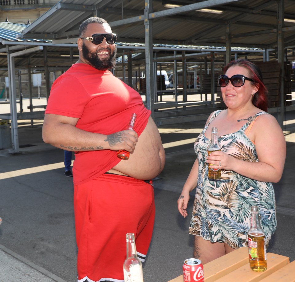 Tyrone Clark, 32, pictured enjoying a beer after Doncaster was named as the seventh unhealthiest place in the UK