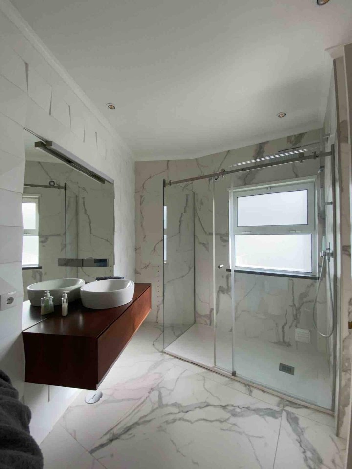 And the house boasts beautiful marble bathrooms