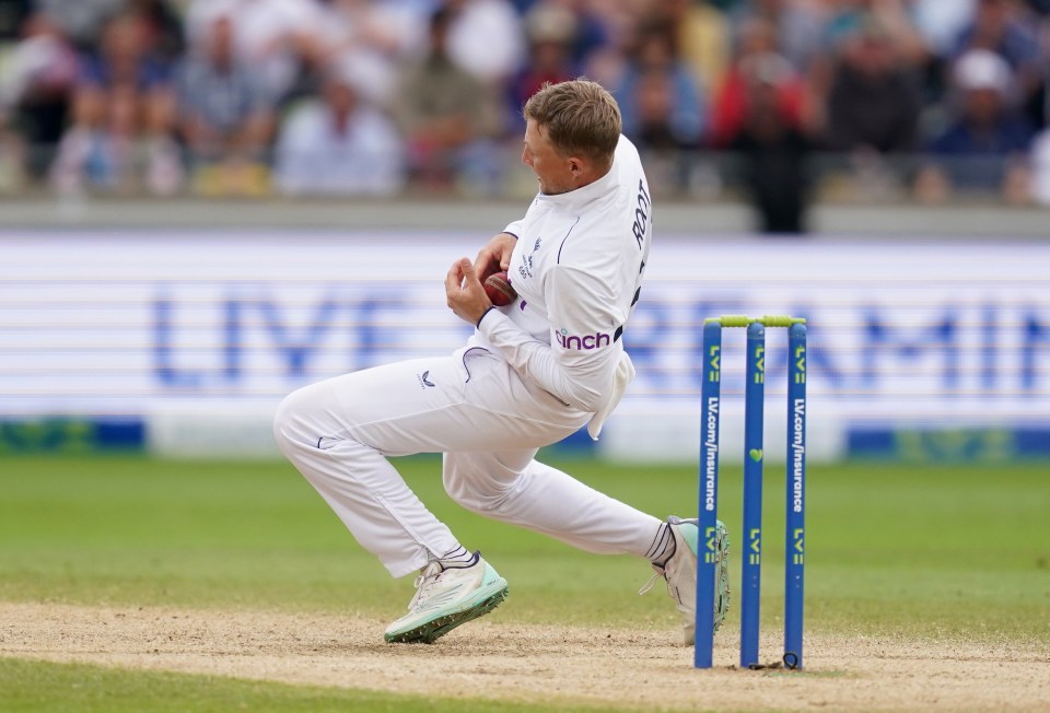 Joe Root took a stunning catch to dismiss Alex Carey