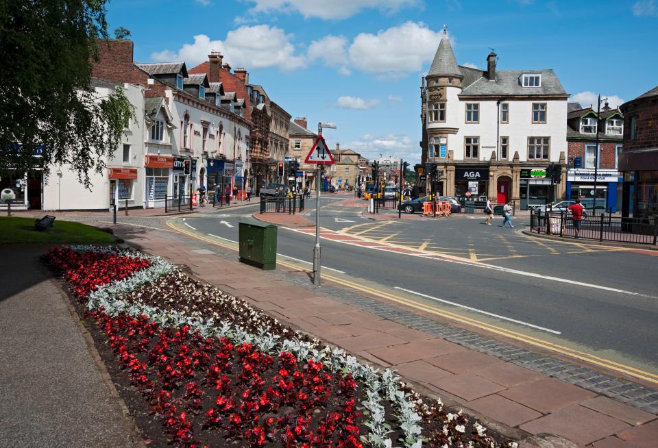 Carlisle in Cumbria takes second place on the list