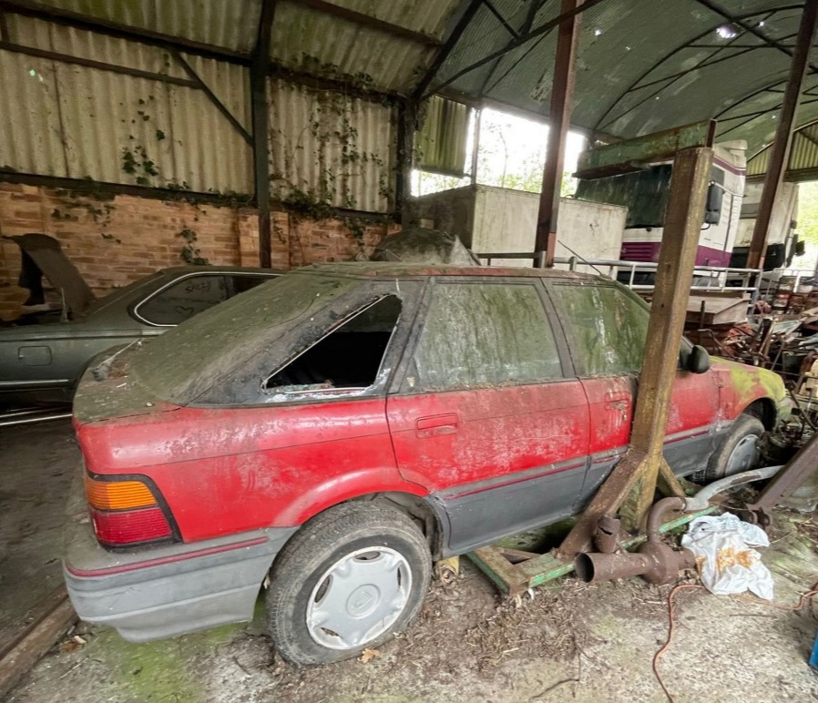 The explorer also found a vintage red Rover at the mansion