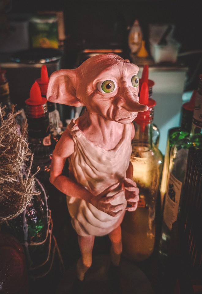 Dobby the House Elf keeps a watchful eye over patrons from among the spirits