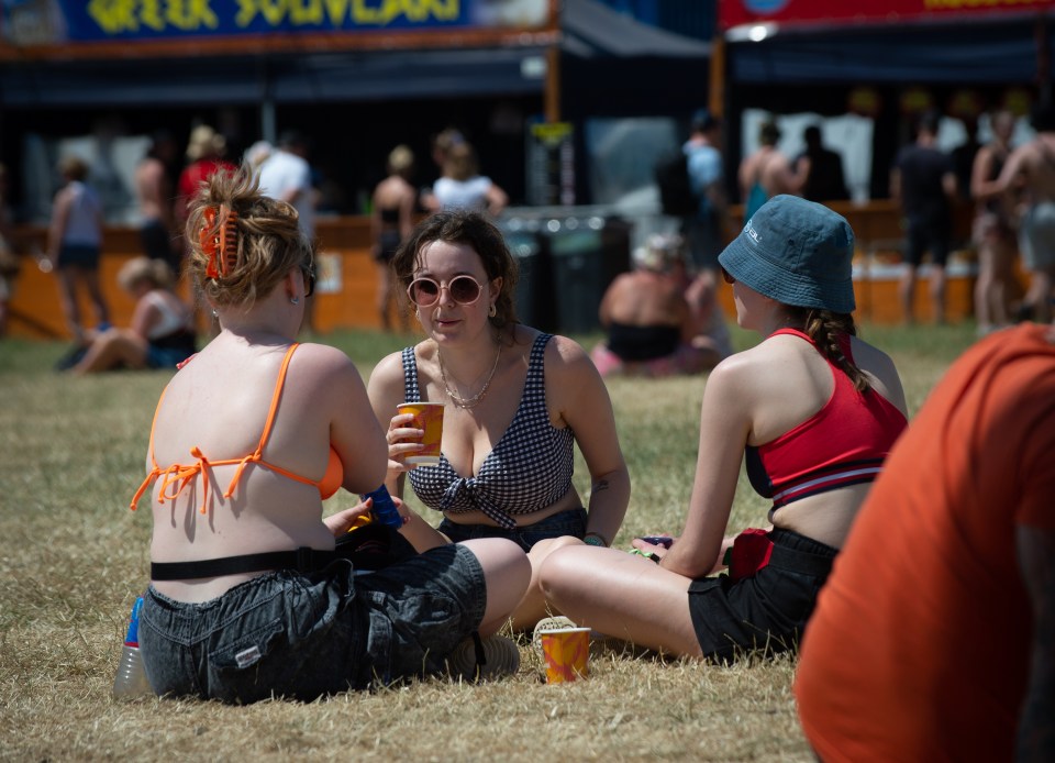 Isle of Wight revellers soaking up the rays this afternoon