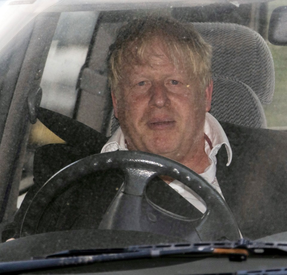 Boris was snapped near his Oxfordshire home today, after he resigned as an MP