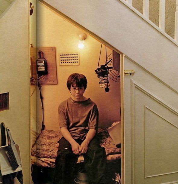 Harry Potter was forced to live in the cupboard under the stairs