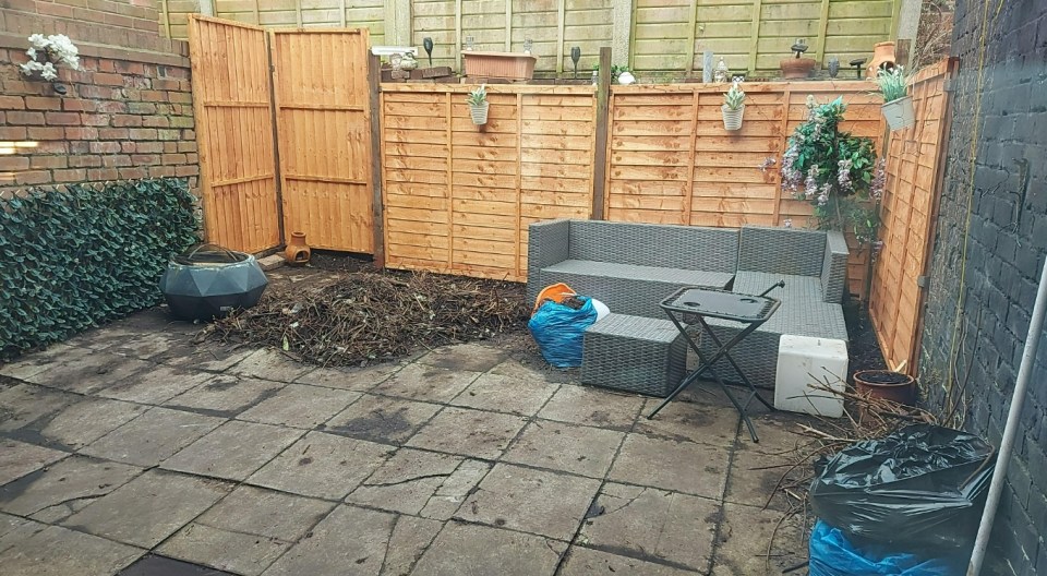 Alison's brother Gary helped to clear all of the rubbish from the garden