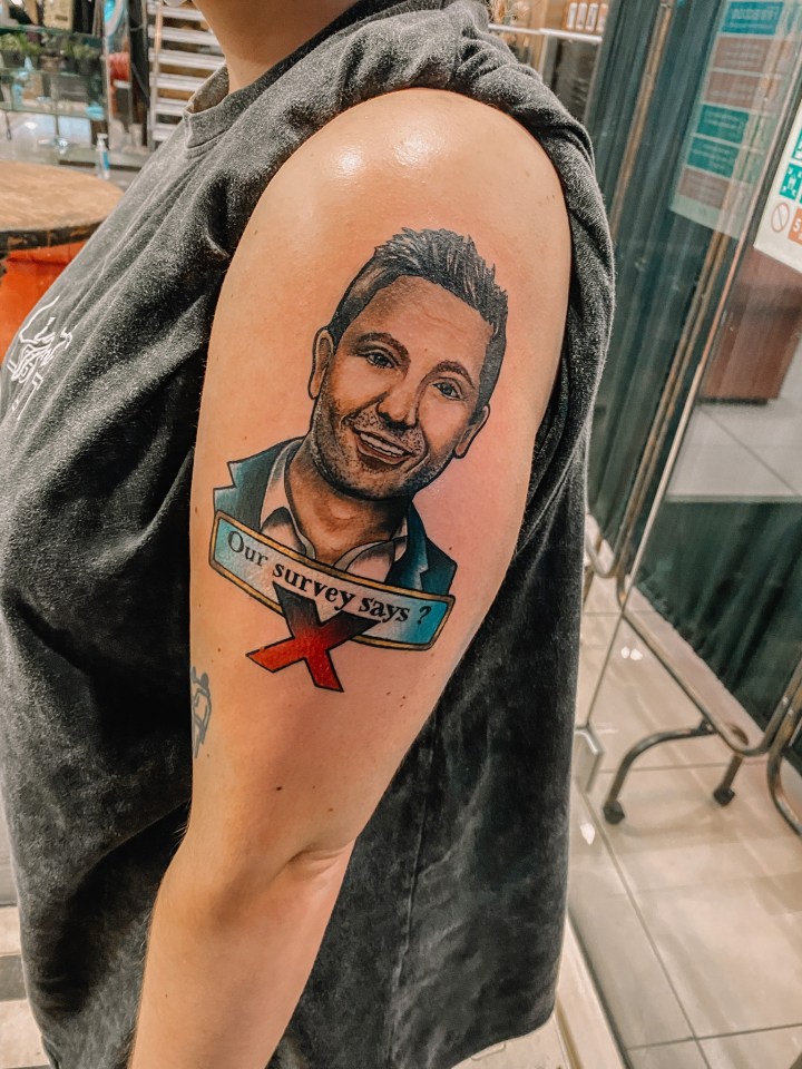 Alex and her family went on to win the show - and got an inking of Gino's face to celebrate