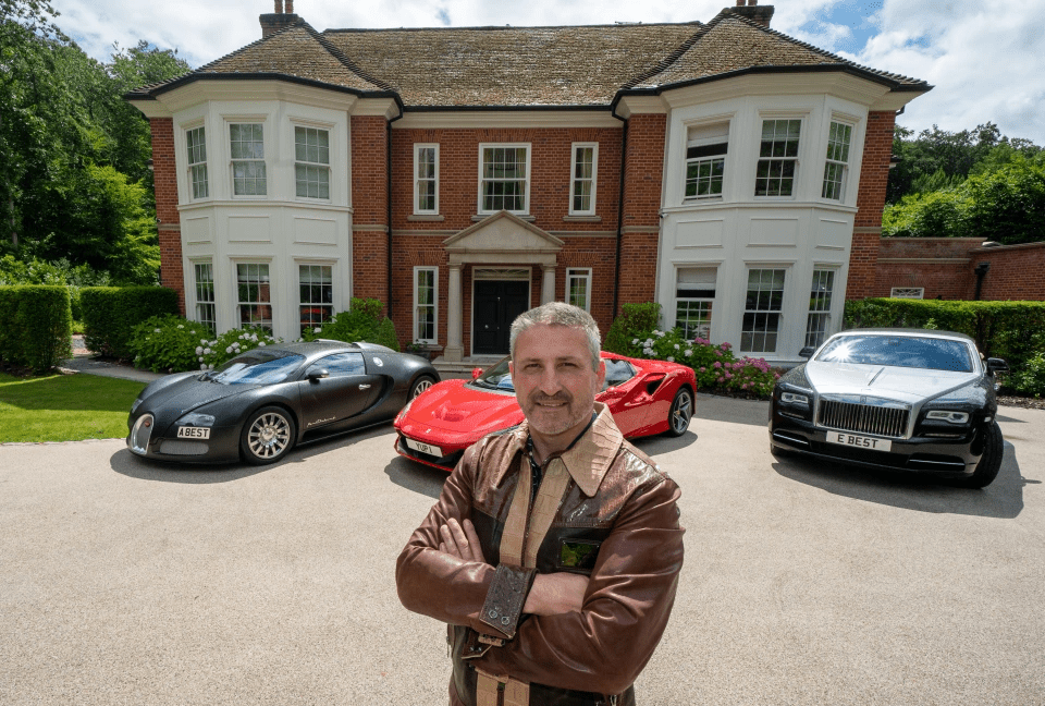 Dad Alfie Best Snr outside his Surrey mansion