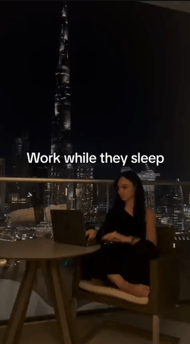 She advised her followers to 'work while others sleep'