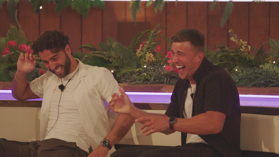 The lads could not contain their laughter during the challenge