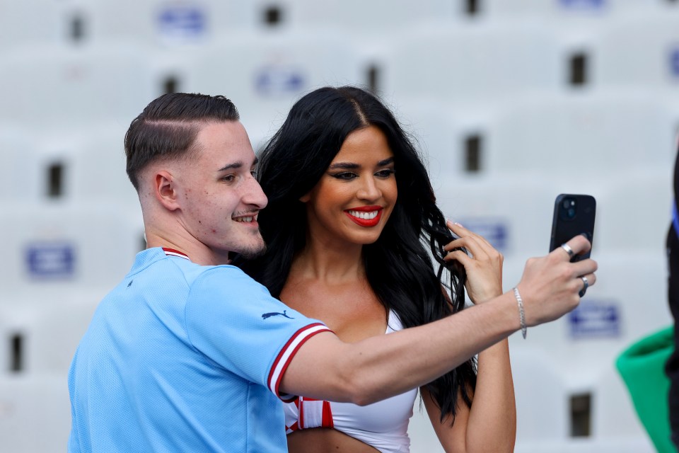 The 30-year-old posed for selfies with both City and Inter fans last week