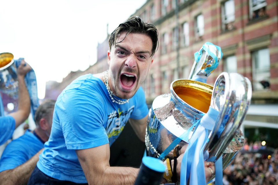 Jack Grealish with the Champions League trophy