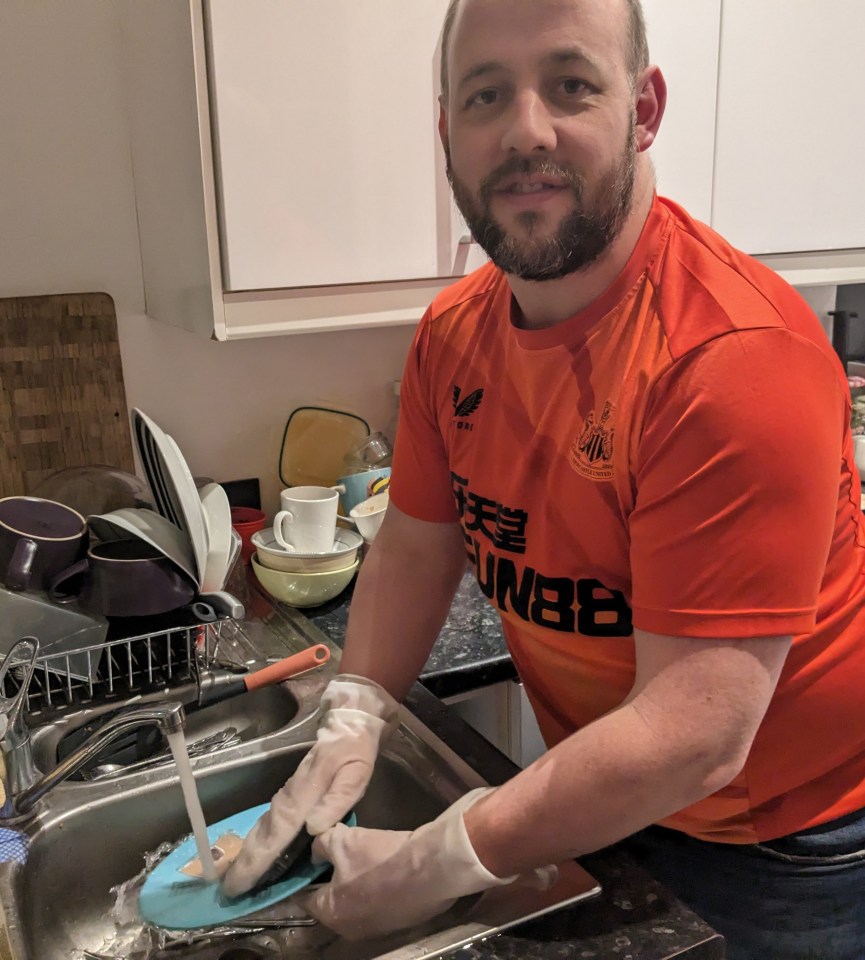 Jeff wanted to clean the house before his wife came home from hospital after giving birth