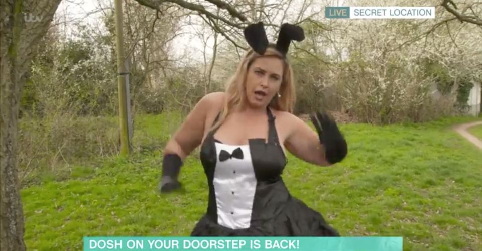 The game for anything presenter in a bunny outfit