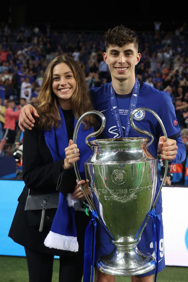 Havertz invited Sophia on the pitch after Chelsea won the Champions League