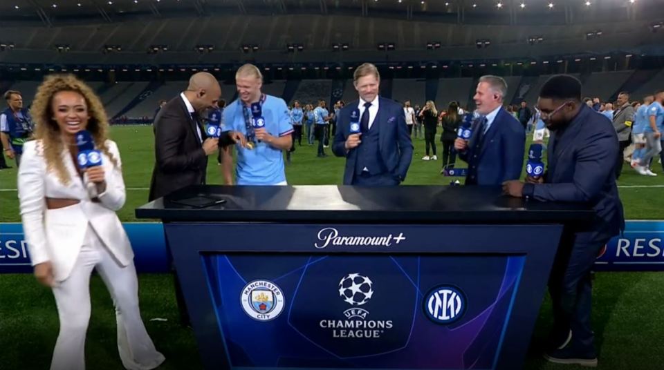 Kate Abdo and the rest of the CBS panel burst into hysterics