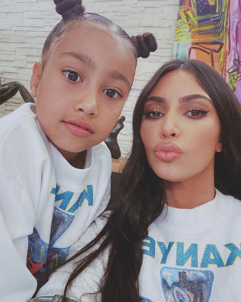 Kim Kardashian and North West twinning for a picture