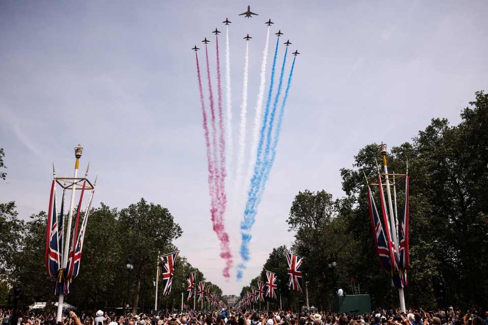 The stunning Red Arrows painted the sky