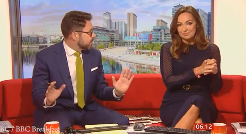 BBC Breakfast's Sally Nugent swiped at Carol Kirkwood to 'go and take a nap' after her joke fell flat