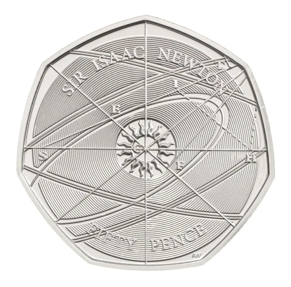 The Sir Isaac Newton 50p has an unique error