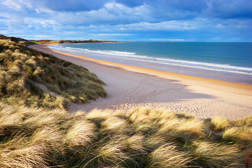 The nearby Embleton Bay has long stretches of golden sand to walk on