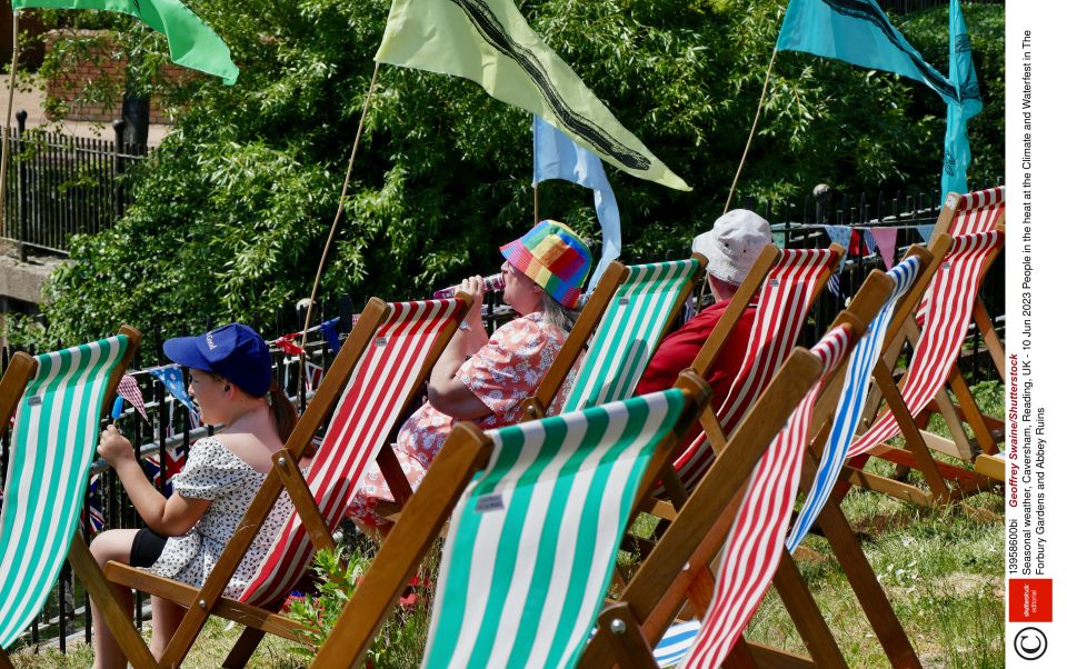 Revellers try to stay hydrated as they sunbathed in Reading