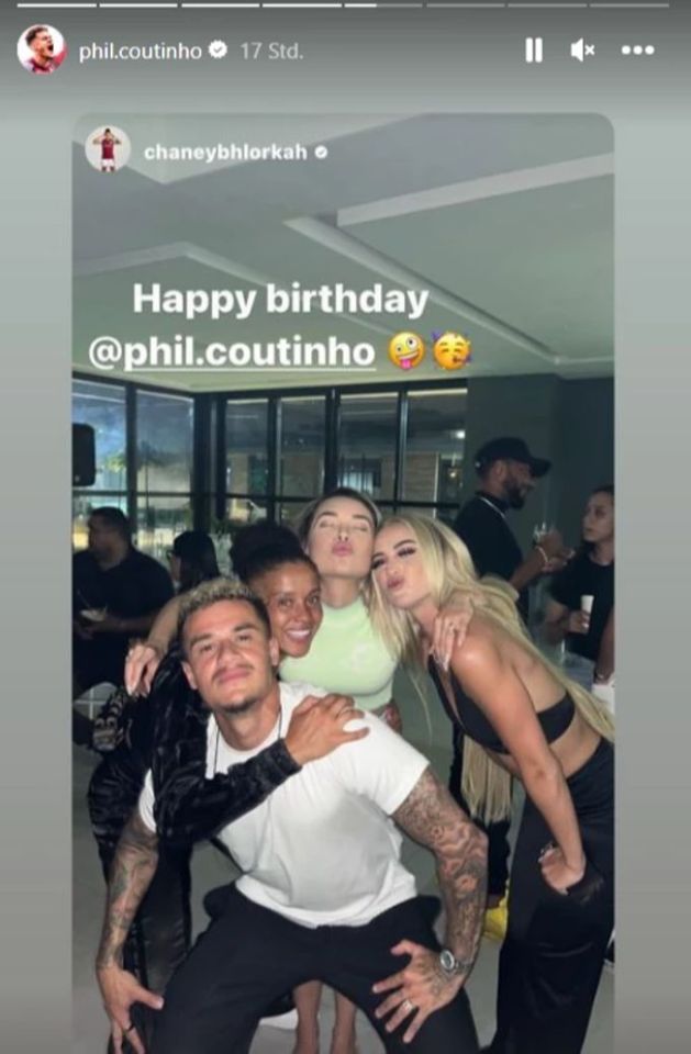 Alisha Lehmann was snapped partying with Philippe Coutinho