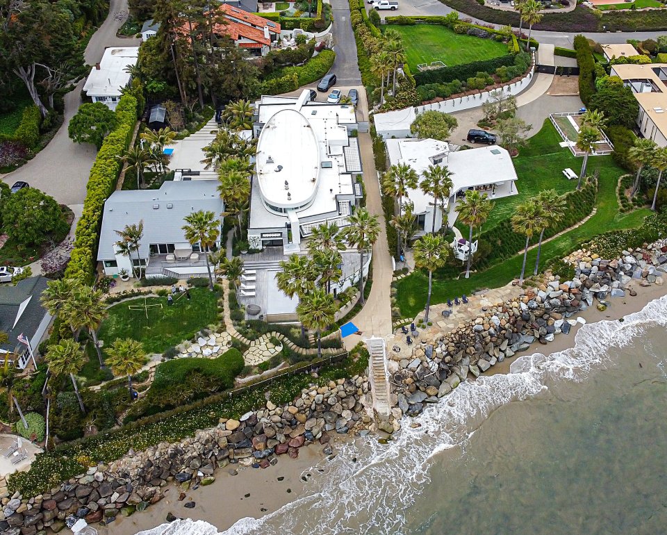 Aerial views of Kevin's coastal estate located in Carpinteria, California