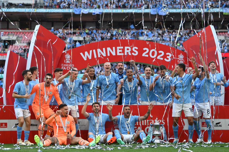 Man City lifted the FA Cup, the second trophy of three, last week