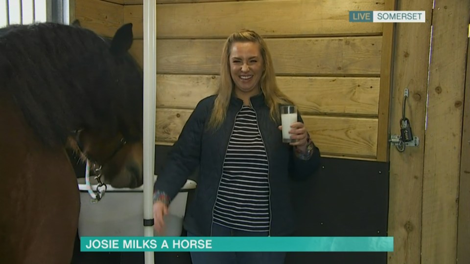 Josie's challenges included milking a horse