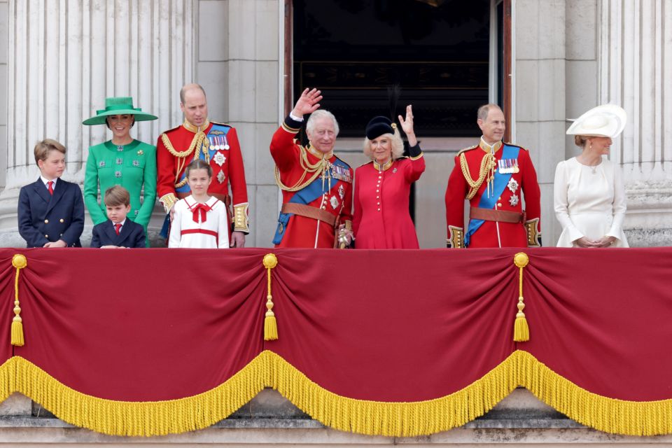 Working royals joined the monarch in front of thousands of spectators