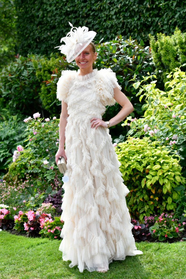 A Royal Ascot guest looked regal in ruffles as Friday's event got underway