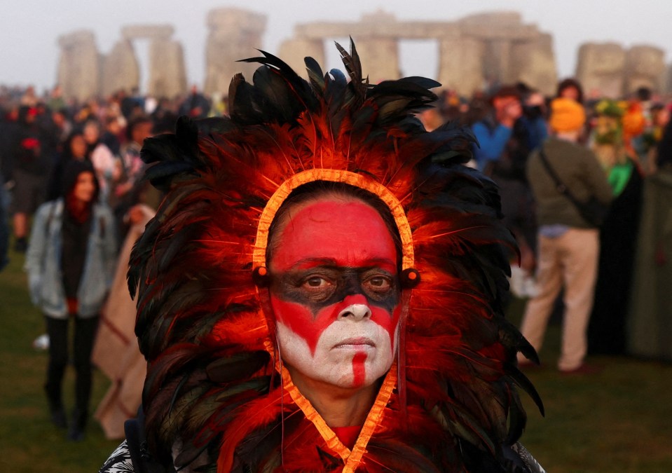 A reveller at the solstice celebrations