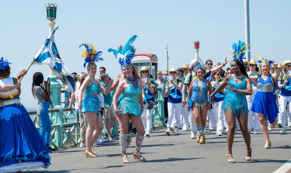 Brighton beach was enjoying a party atmosphere today