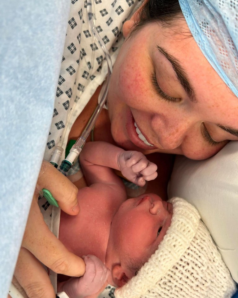 Scarlett Moffatt revealed last night that her son Jude had been born