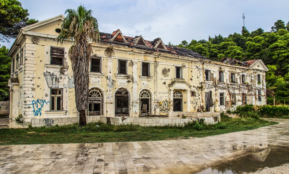 The Grand Hotel has been left riddled with bullet holes