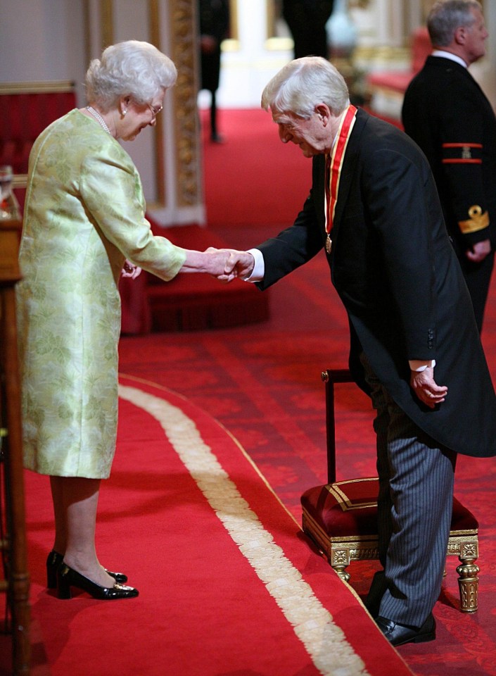 Sir Michael Parkinson's service to broadcast didn't do unnoticed, and he was awarded an MBE from Prince Charles in 2000 and seven years later he was knighted by the Queen