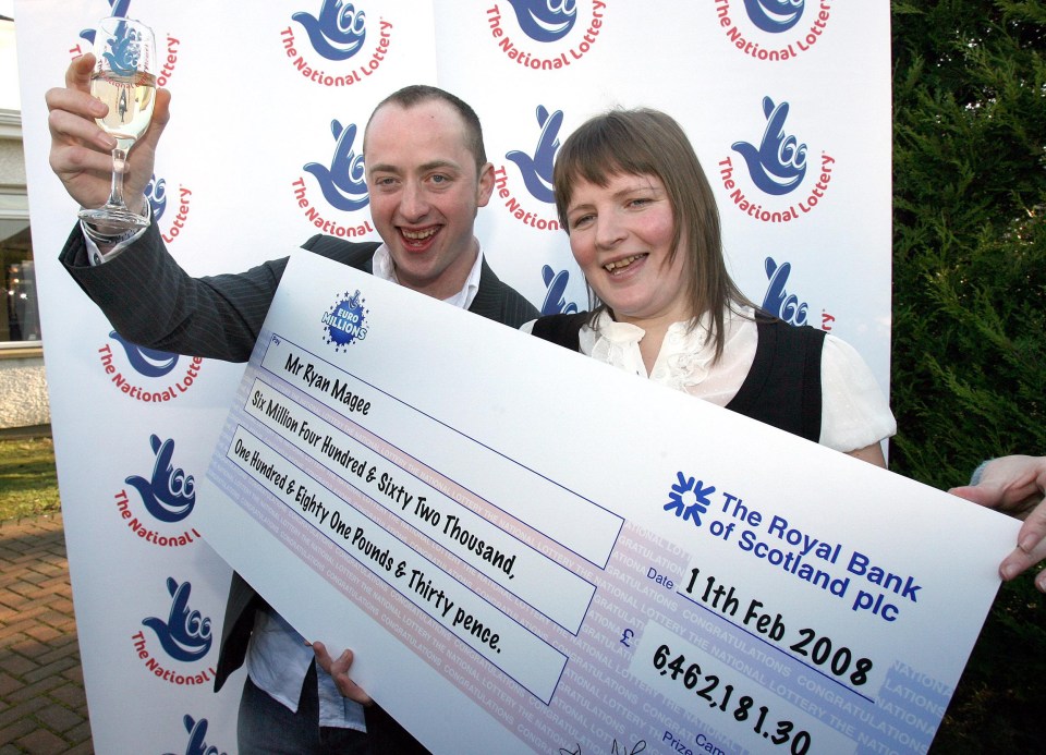 Ryan Magee, pictured with former wife Margaret, had a dream in which he won a Lotto jackpot in 2008