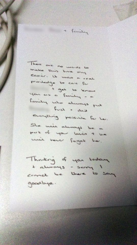 She also sent a sympathy card to a mum of a baby she allegedly murdered on the fourth attempt