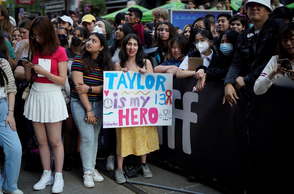 Fans of singer Swift attend the Toronto International Film Festival