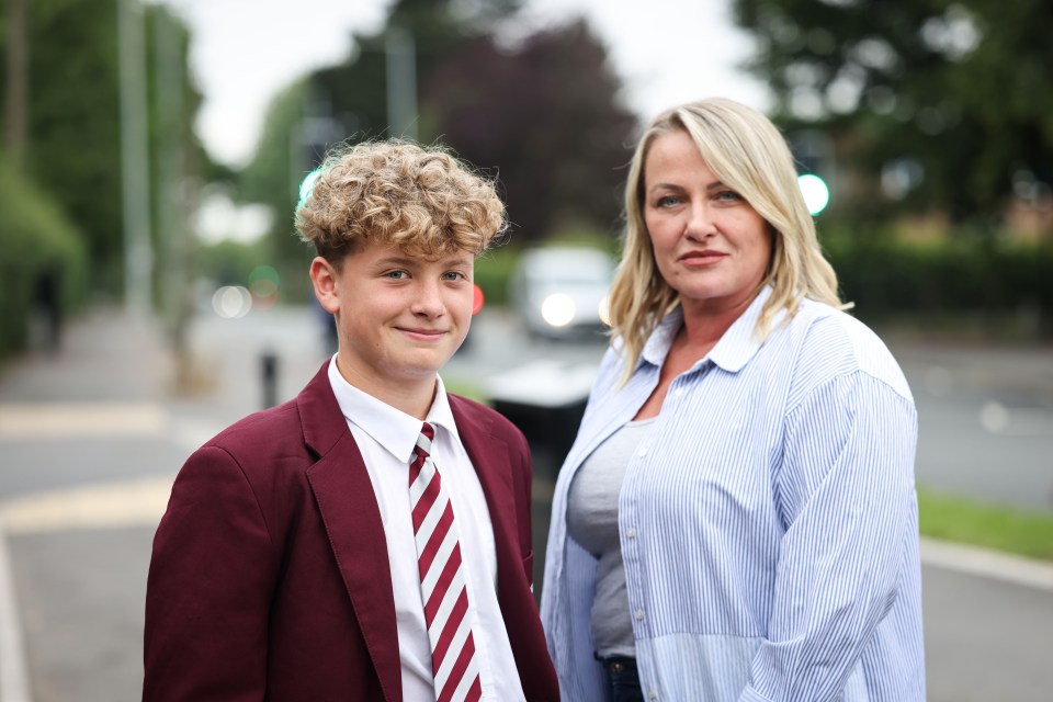 Mum Toni Hurst approached members of staff after her son Tom Forster was given detention for wearing shorts to school