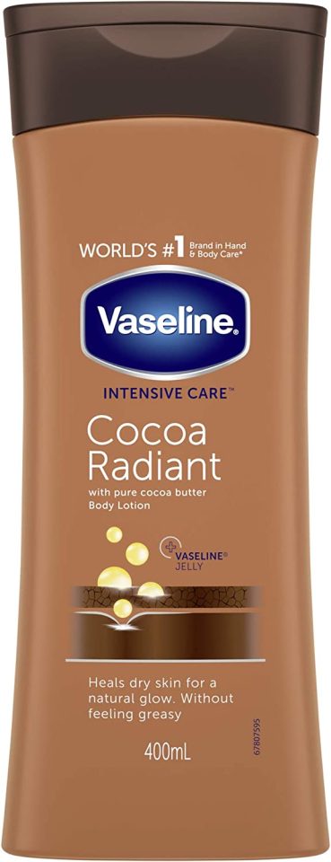 Vaseline Intensive Care cocoa radiant body lotion, £5.99, from Superdrug