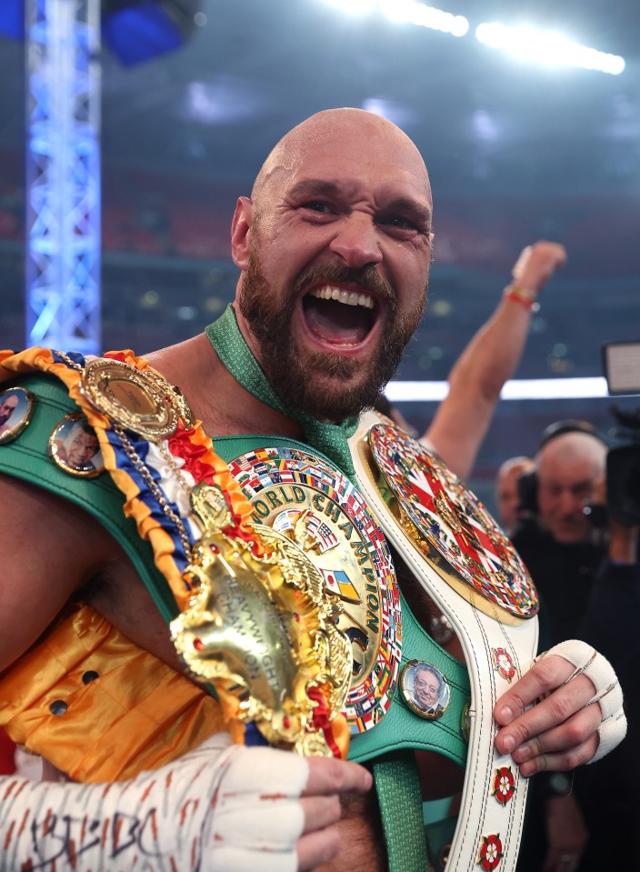 Tyson Fury with his WBC belt