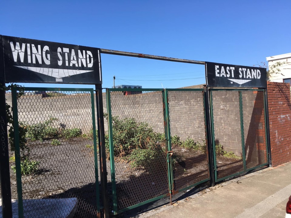 The gates of the East Stand remain in the roads surrounding the park